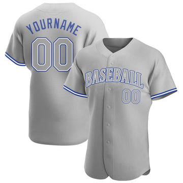 Custom Gray Gray Royal Authentic Baseball Jersey