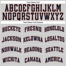 Load image into Gallery viewer, Custom Gray Black-Powder Blue Authentic Baseball Jersey
