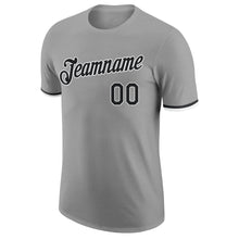 Load image into Gallery viewer, Custom Gray Black-White Performance T-Shirt
