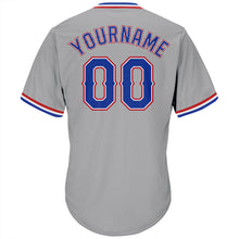 Load image into Gallery viewer, Custom Gray Royal-Red Authentic Throwback Rib-Knit Baseball Jersey Shirt
