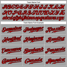 Load image into Gallery viewer, Custom Gray Red-Black Authentic Baseball Jersey
