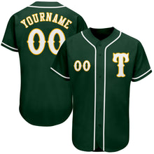 Load image into Gallery viewer, Custom Green White-Gold Authentic Baseball Jersey
