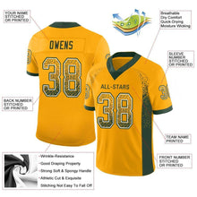 Load image into Gallery viewer, Custom Gold Green-White Mesh Drift Fashion Football Jersey
