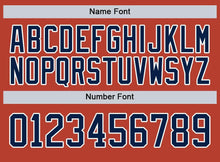 Load image into Gallery viewer, Custom Orange Navy-White Fade Baseball Jersey
