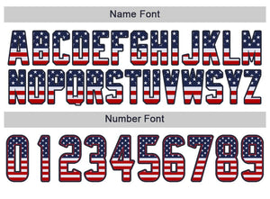 Custom White Navy-Red USA Flag Fashion Football Jersey
