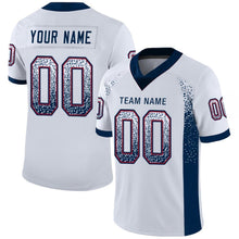 Load image into Gallery viewer, Custom White Navy-Red Mesh Drift Fashion Football Jersey
