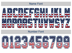 Custom White Royal-Red USA Flag Fashion Football Jersey