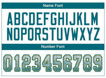 Load image into Gallery viewer, Custom White Teal-Old Gold Mesh Drift Fashion Football Jersey
