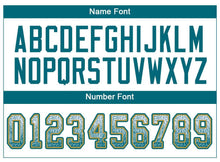Load image into Gallery viewer, Custom White Teal-Old Gold Mesh Drift Fashion Football Jersey
