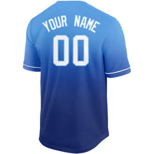 Load image into Gallery viewer, Custom Royal White-Light Blue Fade Baseball Jersey
