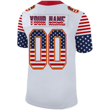 Load image into Gallery viewer, Custom White Scarlet-Gold USA Flag Fashion Football Jersey

