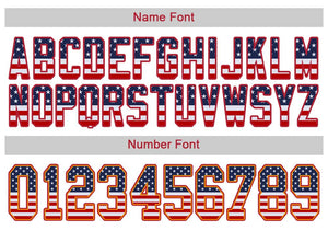 Custom White Scarlet-Gold USA Flag Fashion Football Jersey