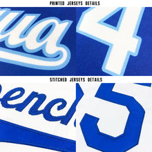 Load image into Gallery viewer, Custom Royal White-Light Blue Baseball Jersey
