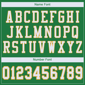 Custom Kelly Green White-Gold Mesh Authentic Football Jersey