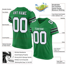 Load image into Gallery viewer, Custom Kelly Green White-Black Mesh Authentic Football Jersey
