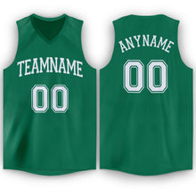 Load image into Gallery viewer, Custom Kelly Green White V-Neck Basketball Jersey
