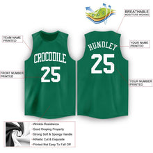 Load image into Gallery viewer, Custom Kelly Green White Round Neck Basketball Jersey
