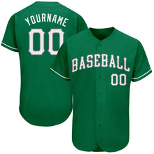 Load image into Gallery viewer, Custom Kelly Green White-Gray Authentic St. Patrick&#39;s Day Baseball Jersey
