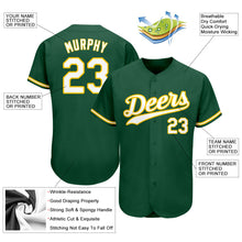 Load image into Gallery viewer, Custom Kelly Green White-Gold Authentic Baseball Jersey
