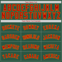 Load image into Gallery viewer, Custom Kelly Green Red-Gold Authentic Baseball Jersey
