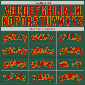 Custom Kelly Green Red-Gold Authentic Baseball Jersey