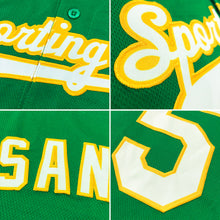 Load image into Gallery viewer, Custom Kelly Green Gold-White Authentic Baseball Jersey
