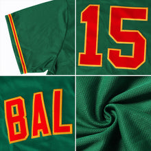 Load image into Gallery viewer, Custom Kelly Green Red-Black Authentic Baseball Jersey

