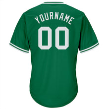 Load image into Gallery viewer, Custom Kelly Green White Authentic Throwback Rib-Knit Baseball Jersey Shirt
