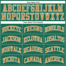 Load image into Gallery viewer, Custom Kelly Green Old Gold-White Authentic Throwback Basketball Jersey
