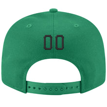 Load image into Gallery viewer, Custom Kelly Green Black-Old Gold Stitched Adjustable Snapback Hat
