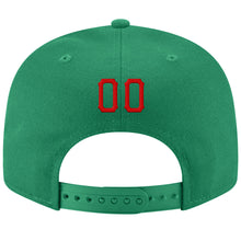 Load image into Gallery viewer, Custom Kelly Green Red-White Stitched Adjustable Snapback Hat
