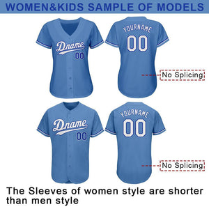 Custom Light Blue White-Royal Authentic Baseball Jersey