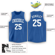 Load image into Gallery viewer, Custom Blue White Round Neck Basketball Jersey
