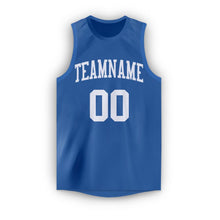 Load image into Gallery viewer, Custom Blue White Round Neck Basketball Jersey
