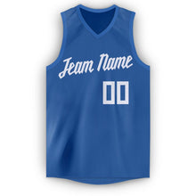 Load image into Gallery viewer, Custom Blue White V-Neck Basketball Jersey
