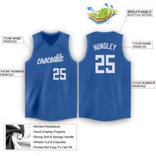Load image into Gallery viewer, Custom Blue White V-Neck Basketball Jersey
