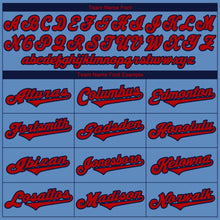 Load image into Gallery viewer, Custom Light Blue Red-Navy Authentic Baseball Jersey
