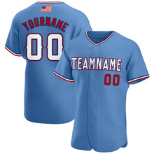 Load image into Gallery viewer, Custom Light Blue White-Red Authentic American Flag Fashion Baseball Jersey
