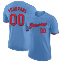 Load image into Gallery viewer, Custom Light Blue Red-Navy Performance T-Shirt
