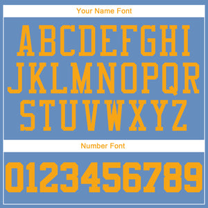Custom Light Blue Gold Authentic Throwback Rib-Knit Baseball Jersey Shirt