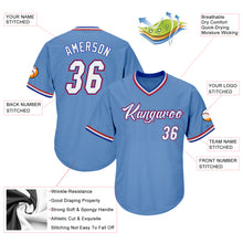 Load image into Gallery viewer, Custom Light Blue White-Royal Authentic Throwback Rib-Knit Baseball Jersey Shirt
