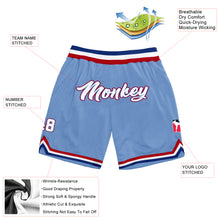 Load image into Gallery viewer, Custom Light Blue White-Royal Authentic Throwback Basketball Shorts
