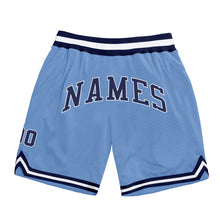 Load image into Gallery viewer, Custom Light Blue Navy-White Authentic Throwback Basketball Shorts

