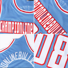 Load image into Gallery viewer, Custom Light Blue Pink-Black Authentic Throwback Basketball Jersey
