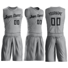 Load image into Gallery viewer, Custom Silver Gray Black Round Neck Suit Basketball Jersey
