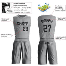 Load image into Gallery viewer, Custom Silver Gray Black Round Neck Suit Basketball Jersey
