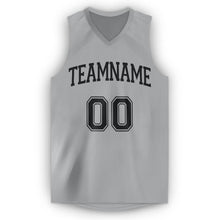 Load image into Gallery viewer, Custom Silver Gray Black V-Neck Basketball Jersey
