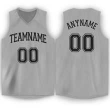Load image into Gallery viewer, Custom Silver Gray Black V-Neck Basketball Jersey
