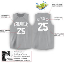 Load image into Gallery viewer, Custom Silver Gray White Round Neck Basketball Jersey
