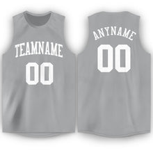Load image into Gallery viewer, Custom Silver Gray White Round Neck Basketball Jersey

